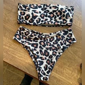 NWOT Zaful High Cut Animal Print Bikini